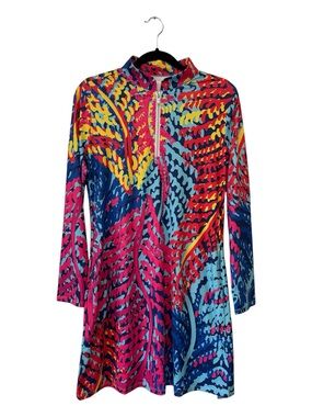 🆕🌈 ACEGOLFS Vibrant Multi-Color Long Sleeve Mini Dress